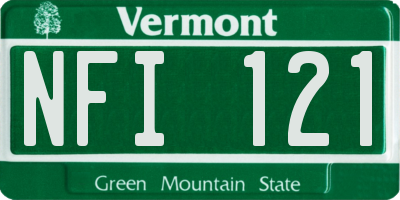 VT license plate NFI121