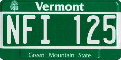 VT license plate NFI125