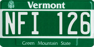 VT license plate NFI126
