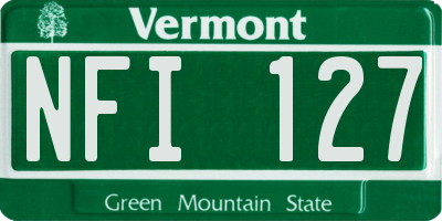 VT license plate NFI127