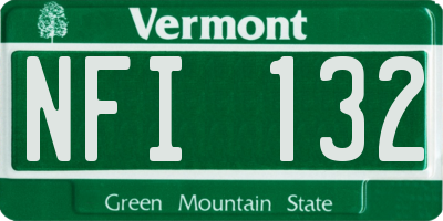 VT license plate NFI132