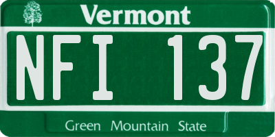 VT license plate NFI137