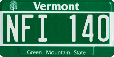 VT license plate NFI140