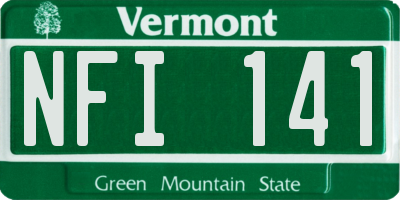 VT license plate NFI141