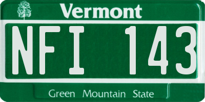 VT license plate NFI143