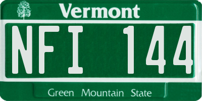 VT license plate NFI144