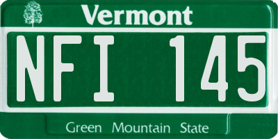 VT license plate NFI145
