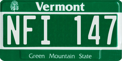 VT license plate NFI147