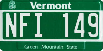 VT license plate NFI149