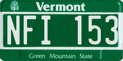 VT license plate NFI153