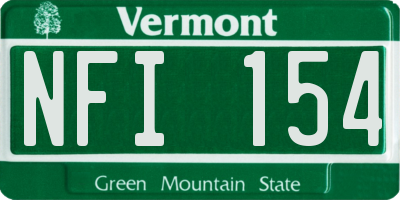 VT license plate NFI154