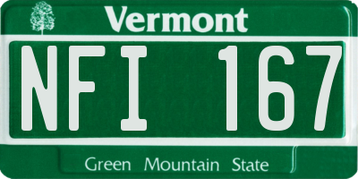 VT license plate NFI167