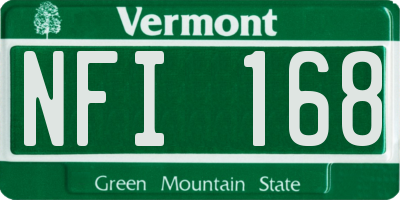 VT license plate NFI168