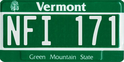 VT license plate NFI171