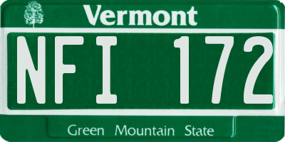 VT license plate NFI172
