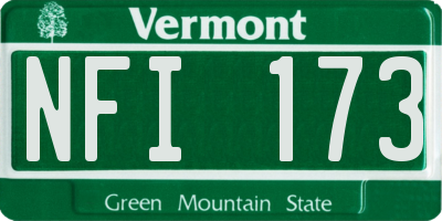 VT license plate NFI173