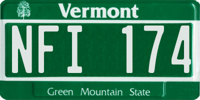 VT license plate NFI174
