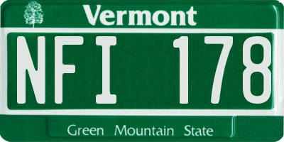 VT license plate NFI178