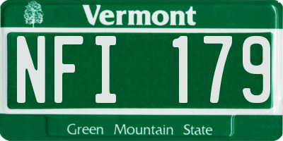 VT license plate NFI179
