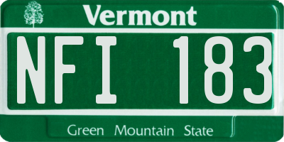VT license plate NFI183