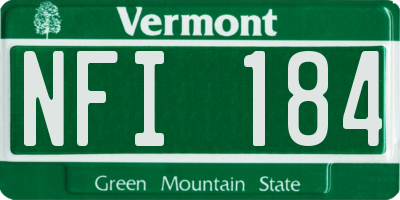 VT license plate NFI184