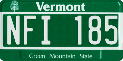 VT license plate NFI185