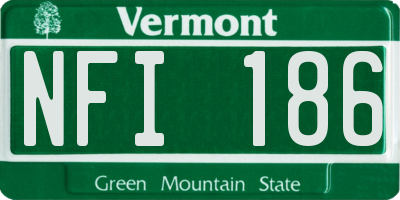VT license plate NFI186