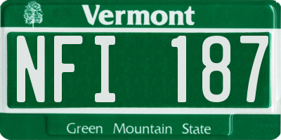 VT license plate NFI187