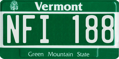 VT license plate NFI188