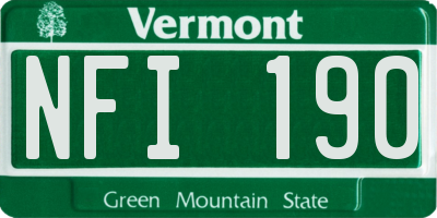 VT license plate NFI190
