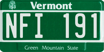 VT license plate NFI191