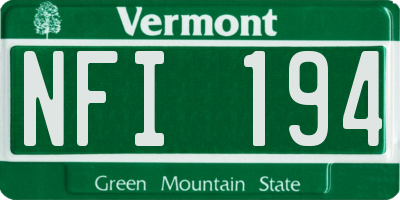 VT license plate NFI194