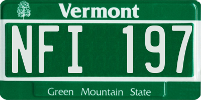 VT license plate NFI197