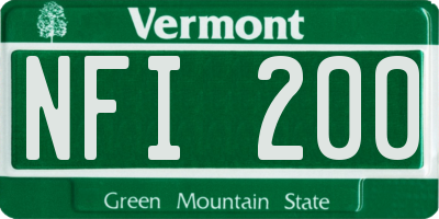 VT license plate NFI200