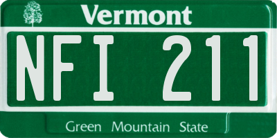 VT license plate NFI211