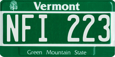 VT license plate NFI223