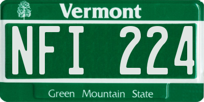 VT license plate NFI224