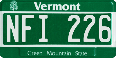 VT license plate NFI226
