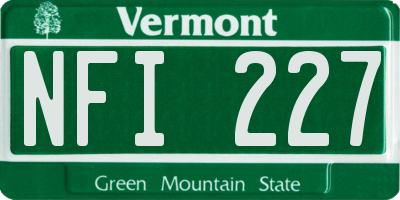 VT license plate NFI227