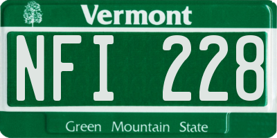 VT license plate NFI228