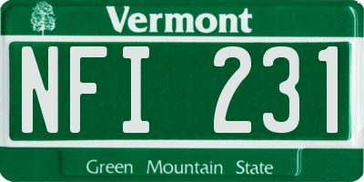 VT license plate NFI231