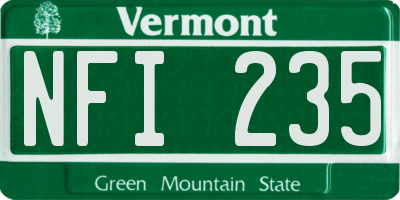 VT license plate NFI235