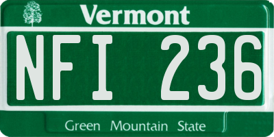 VT license plate NFI236