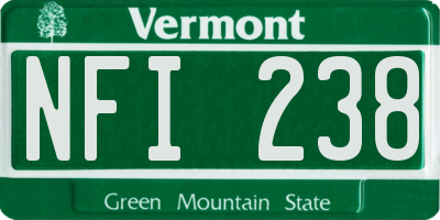 VT license plate NFI238