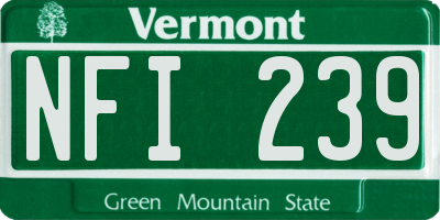 VT license plate NFI239
