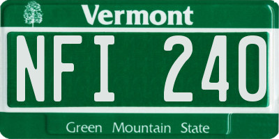 VT license plate NFI240