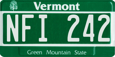 VT license plate NFI242