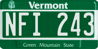 VT license plate NFI243