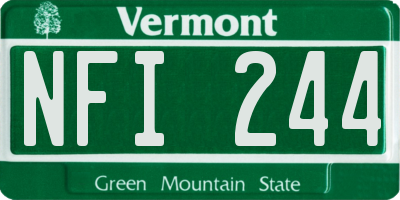 VT license plate NFI244