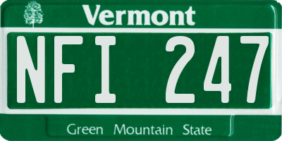 VT license plate NFI247